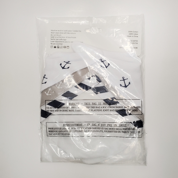 PORTFOLIO Baby Bibs Pack of 3 Nautical 0-3M - Picture 3 of 5